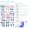 Wrapables Waterproof Glitter Butterfly Wings and Fairy Design Temporary Tattoos for Women, Eye, Face, and Body Makeup for Parties, Beach, Festivals (12 Sheets)